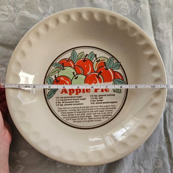 Vintage Retro 80's 11" Apple Pie Dish with Recipe SunnyCraft - Picture 4 of 9